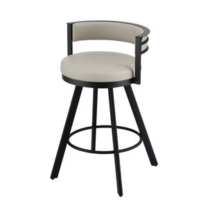 Artiss Bar Stool Swivel Counter Stools with Padded Back PU Leather Metal Legs Beige