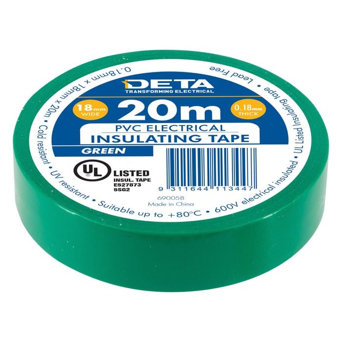 DETA 20m 18mm Green Insulation PVC Tape