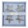 LVD 4pc Metal 16cm Napkin Rings Holder Shells - Silver