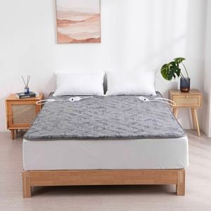 Dreamaker Bamboo Charcoal Quilted Electric Blanket - King Bed | Fully Fitted Skirting & Machine Washable Heated Topper