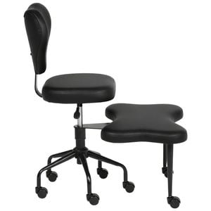 Ufurniture Armless Criss Cross Legged Chair w/ Wheels Ergonomic Swivel Office Chair Adjustable Height Kneeling Chair Black