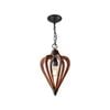CLA Lighting SENORITA Tuscan Coffee Cherry Wood Pendant Light - 1-Lit