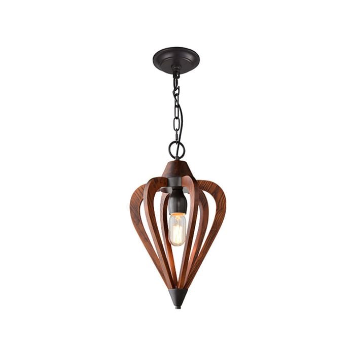CLA Lighting SENORITA Tuscan Coffee Cherry Wood Pendant Light - 1-Lit