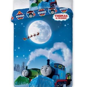 Thomas And Friends Christmas Cotton Quilt Cover Set - Single Bed Size