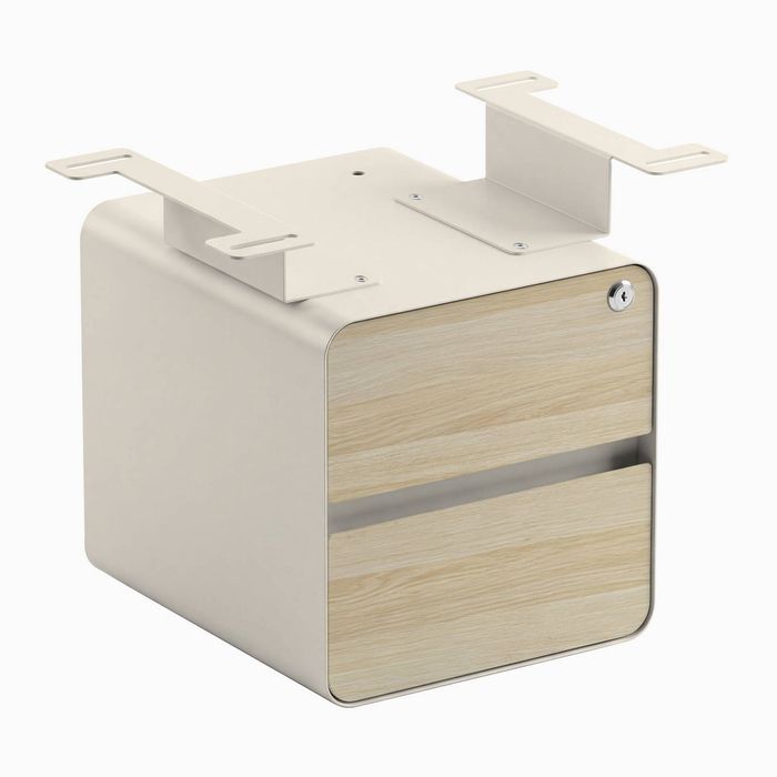 Desky Minimal Under Desk Cabinet Wheat Frame