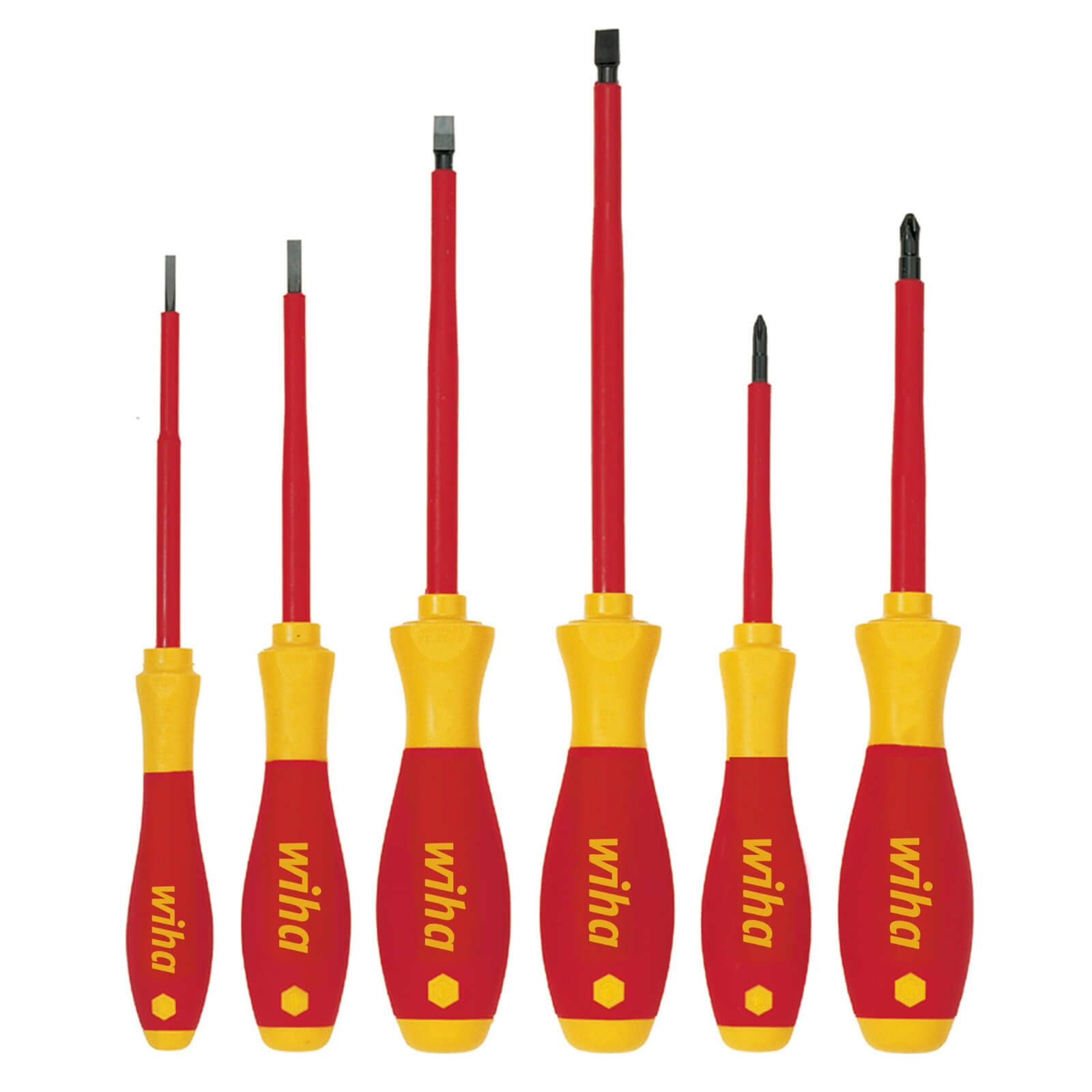 Wiha 6 Piece Softfinish Screwdriver Set Electric Insulated VDE 1000 V AC Bunnings Australia