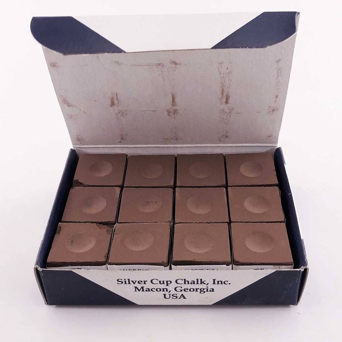 Silver Cup Brown Billiards Chalk Set 12 Pieces Per Pack