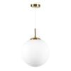 Brilliant 30cm Brass And White Matt Glass Ashby Pendant