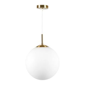 Brilliant 30cm Brass And White Matt Glass Ashby Pendant
