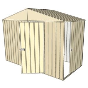 Build-a-Shed 3.0 x 1.5 x 2.3m Gable Single Sliding Side Door Shed - Cream