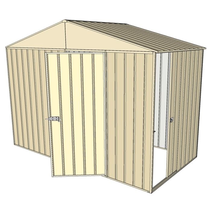 Build-a-Shed 3.0 x 1.5 x 2.3m Gable Single Sliding Side Door Shed - Cream
