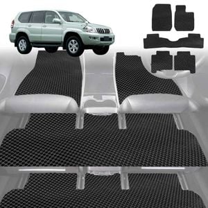 6D Diamond Car Floor Mats for Toyota Prado 2002-2009-Ultimate Set-Black-Outback GT