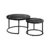 Oikiture Nesting Coffee Table Black 70CM & 50CM
