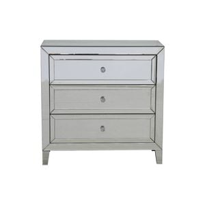 Dresser Silver Mirror 3 Drawers Sparkling Handle