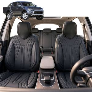 Australian Goose Front Seat Covers for Mitsubishi Triton Double Cab 2006 - 2015 (ML MN) - PU Leather, Black (2pc)