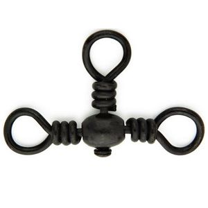 Mustad Black Barrel 3 Three Way Crossline Fishing Swivel 4
