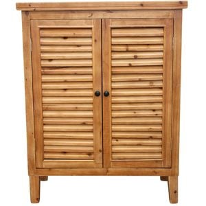 LVD Louvre Timber Wood 80x102.5cm 2-Door Cabinet Furniture Rect - Natural