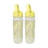 2PK Braz Printed Drinking Water Bottle W/ Screw Lid 700ml Assorted