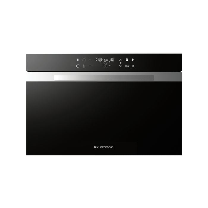 Kleenmaid 90cm 140L Black Krystal Glass And Stainless Steel Built-In Multifunction Oven