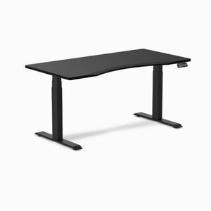 Desky Dual Sit To Stand Ergo Edge Black Desk 1500x750mm Matte Black