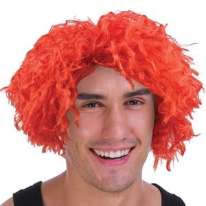 CRAZY WIG Afro Style Costume Party Fancy Dress Curly Hair 70s 80s Rock Punk Orange