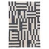 Loopsie-290cm X 200cm-emmen Black And Cream Geometric Lines Washable Rug