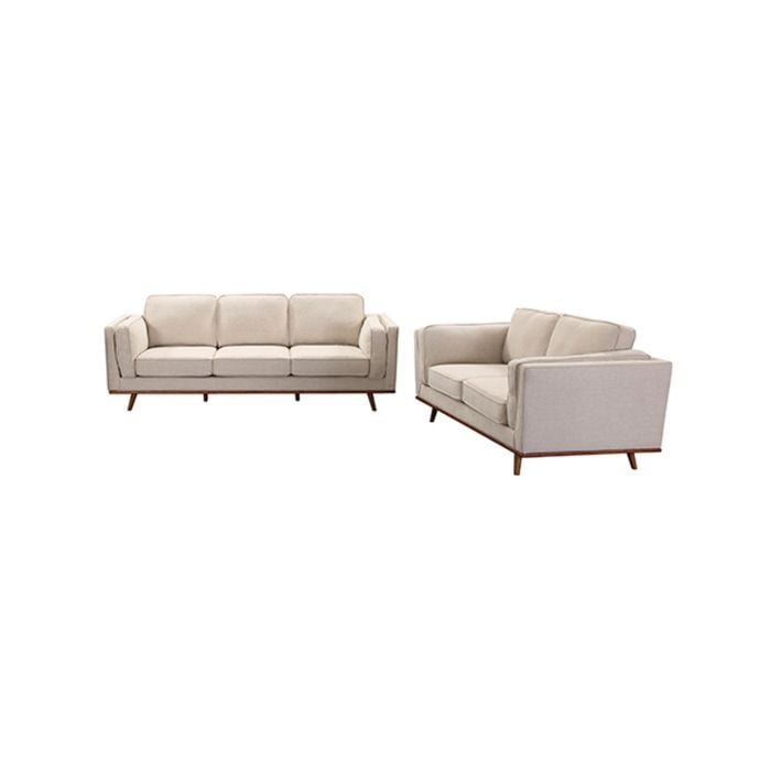 3+2 Seater Beige Colour Fabric Sofa Set