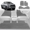 6D Diamond Car Floor Mats for Toyota Hilux Double Cab 2005-2015-Full Set-Grey-Outback GT