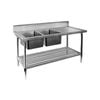 DSB7-2100L/A Double Left Sink Bench with Pot Undershelf