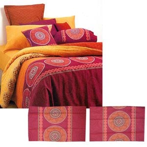 Bloomington Bazaar Quilt Cover Set Burgundy - Double