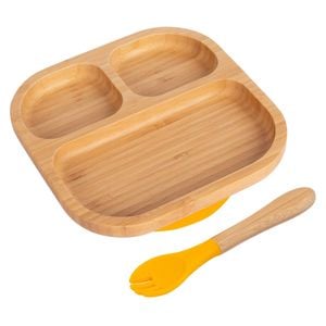 Tiny Dining Bamboo Segmented Baby Weaning Plate & Fork Set