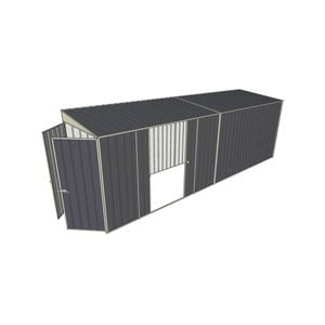 Build-a-Shed 1.5 x 6 x 2m Skillion Double Sliding Side Door Shed - Grey