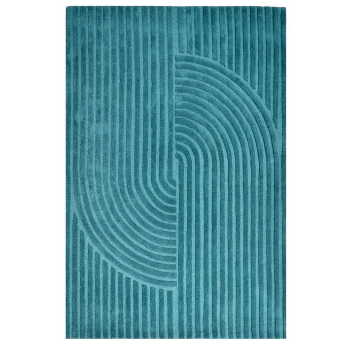 Contemporary Handwoven Wool Rug-Mavis 6363-Turquoise-160x230cm