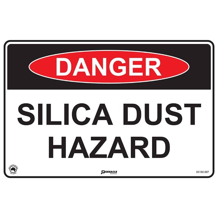 Pinnacle 300 x 200mm Poly Danger Silica Dust Hazard Sign 
