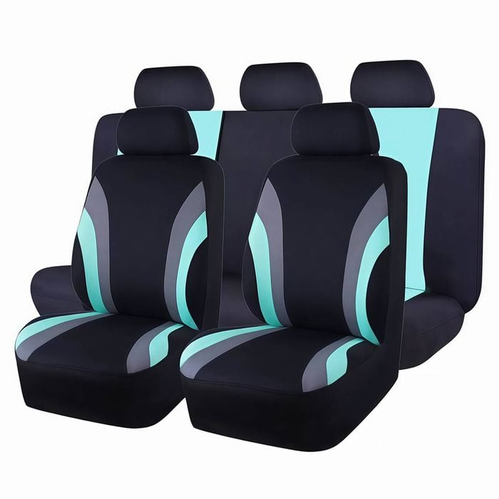 Catzon Car Seat Covers Full Set Vehicle Front And Rear Seat Protectors For Suvs Trucks-green