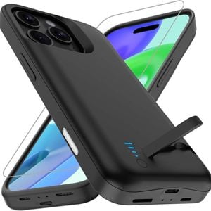 Case For Iphone 17  Air With Built-in 5000mah Battery & Foldable Stand – Slim And Durable Charging Case