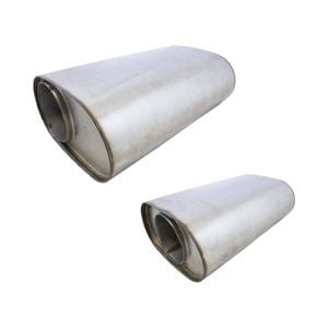 Redback 4" Performance Muffler Offset/centre - 9" X 4" Oval, 14" Long, 304 Ss