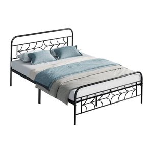 Oikiture Double Bed Frame Metal Platform Bed Base with Sparkling Star Headboard