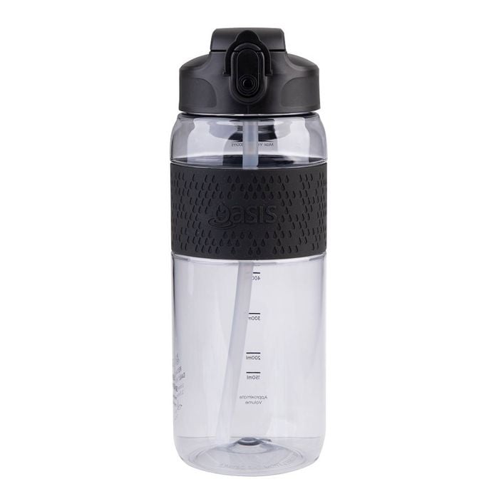 Oasis Tritan Sports Bottle with Sipper and Straw 800ml - Carbon Black
