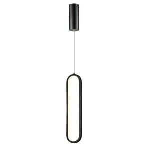 Vencha Oval LED Single Pendant Light - Black (5000K)