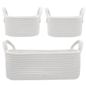 Living Textiles 3-Piece Cotton Rope Storage Set - White