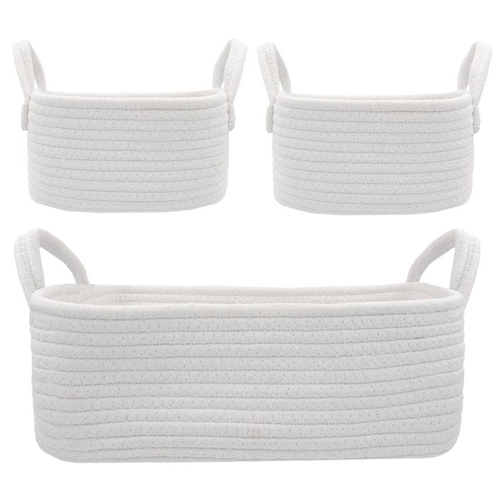 Living Textiles 3-Piece Cotton Rope Storage Set - White