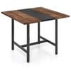 Costway Metal Office Desk Thick Top Conference Table Writing Dining Brown