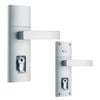 Gainsborough Satin Chrome Contemporary Angular Double Cylinder Trilock Leverset