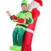 Inflatable Carry Me Santa And Elf Christmas Costume - One Size