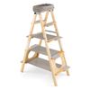 Costway Modern Wood Cat Tree 5-level Ladder Design Foldable-Grey