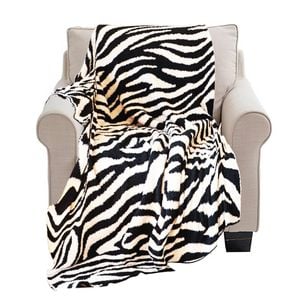 SOGA 130x170cm Black and White Zebra Print Throw Blanket