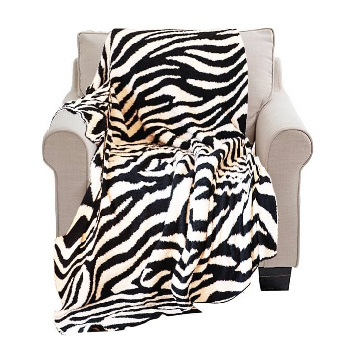 SOGA 130x170cm Black and White Zebra Print Throw Blanket