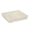 All Set 38 x 33 x 6.1cm White 6 Compartment Cutlery Tray