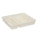 All Set 38 x 33 x 6.1cm White 6 Compartment Cutlery Tray